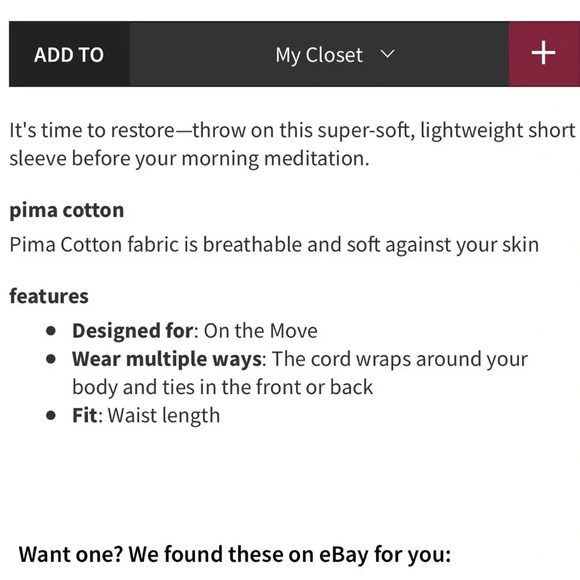 LULULEMON NWT Time to Restore Short Sleeve Cropped Crop Top White Wrap Tie 6 - Picture 6 of 10